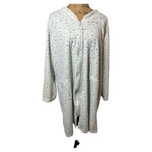 Miss Elaine Cozy Blue Floral Pajamas XL